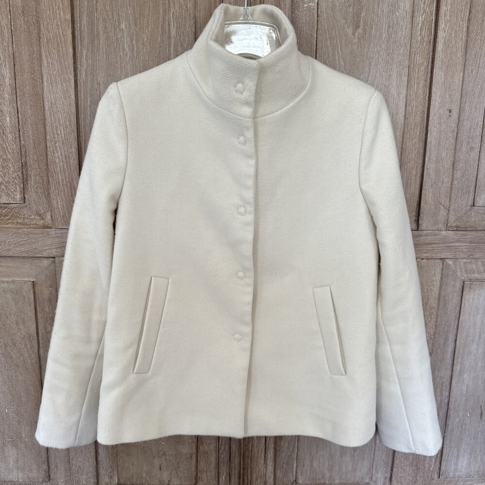 Sandro Ferrone Italian Ivory Cream Peacoat Jacket Womens EU 42 Made Italy Size M - Picture 7 of 8